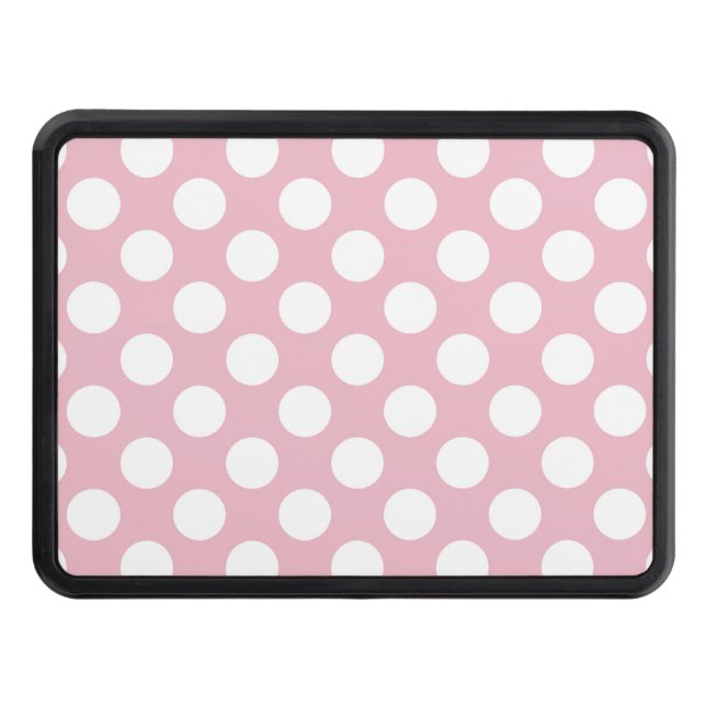 Pink Polka Dots, Polka Dot Pattern, Dots, Dotted Hitch Cover (Front)