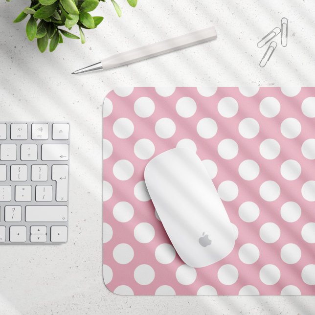 Pink Polka Dots, Polka Dot Pattern, Dots, Dotted Mouse Pad (Creator Uploaded)