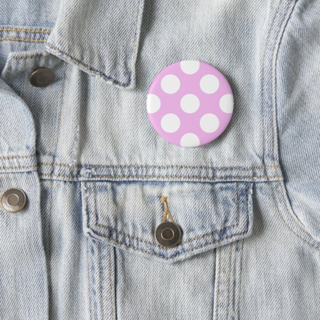 Pink Polka Dots, Polka Dot Pattern, Dots, Dotted Pinback Button (In Situ)