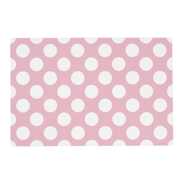 Pink Polka Dots, Polka Dot Pattern, Dots, Dotted Placemat (Front)
