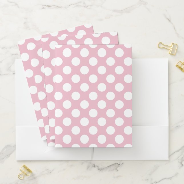 Pink Polka Dots, Polka Dot Pattern, Dots, Dotted Pocket Folder (In Situ)