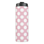 Pink Polka Dots, Polka Dot Pattern, Dots, Dotted Thermal Tumbler