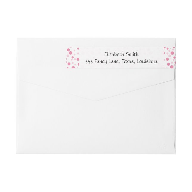 Pink Polka Dots, Polka Dot Pattern, Dots, Dotted Wrap Around Label (Back)