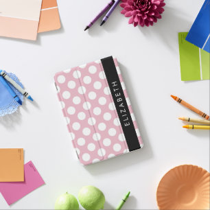 Pink Polka Dots, Polka Dot Pattern, Your Name iPad Mini Cover