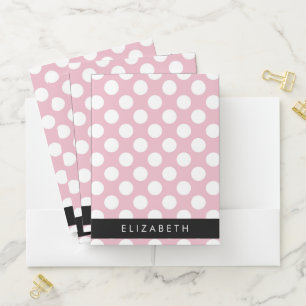 Pink Polka Dots, Polka Dot Pattern, Your Name Pocket Folder