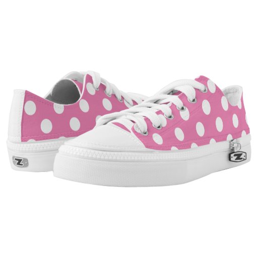 Pink Polka dots Printed Shoes | Zazzle
