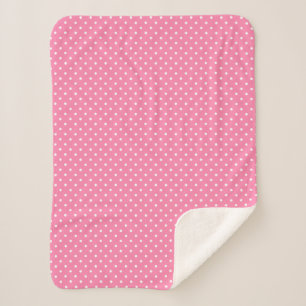 Pink Polka Dots Sherpa Blanket