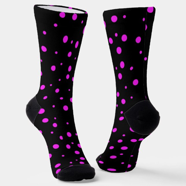 Pink Polka Dots  Socks (Angled)