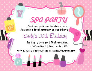 Girls Spa Party Invitations Zazzle