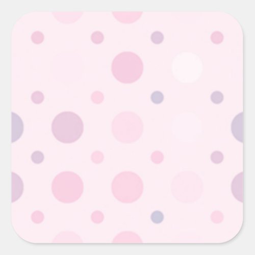 Pink Polka Dots Square Sticker