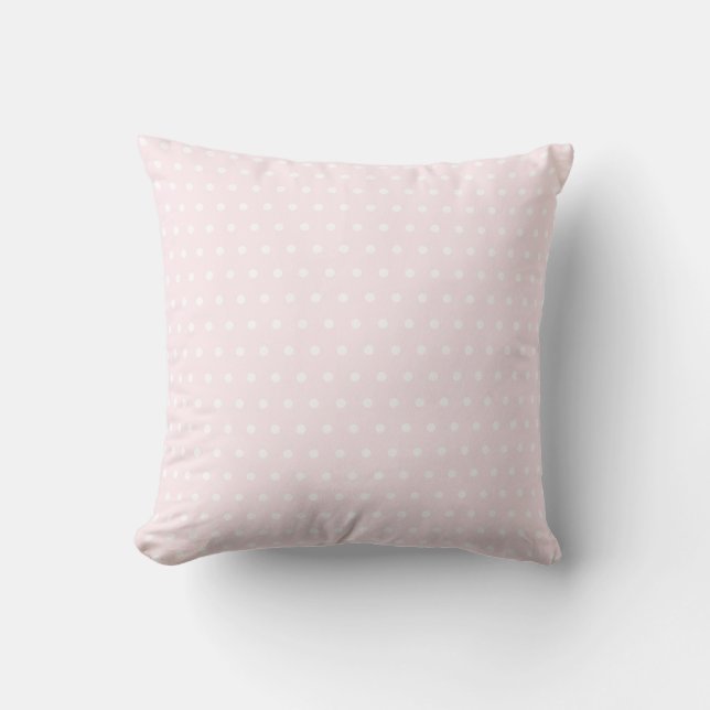 Pink Polka Dots Throw Pillow (Front)