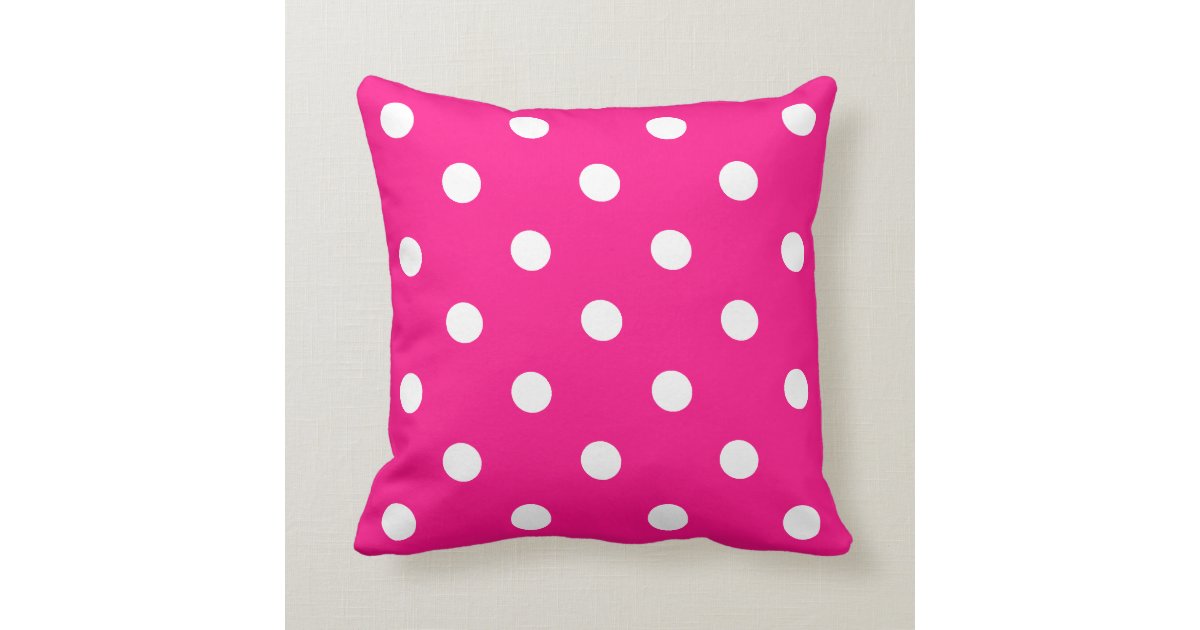Pink Polka Dots Throw Pillow