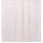 Pink Polka Dots White Shower Curtain