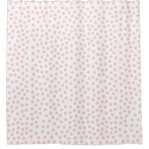 Pink Polka Dots White Shower Curtain