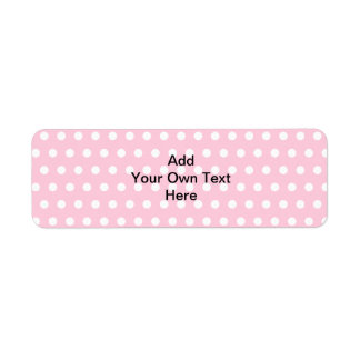 Pink Polka Dots, with Custom Black Text. Label