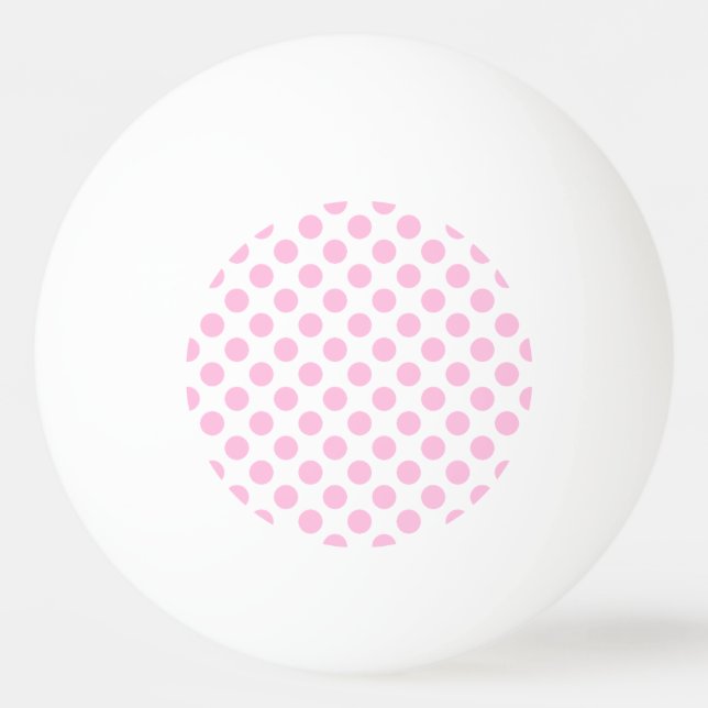 Pink Polka Dots with Customizable Background Ping-Pong Ball (Front)