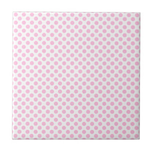 Pink Polka Dots with Customizable Background Tile