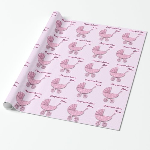 pink polka dots wrapping paper