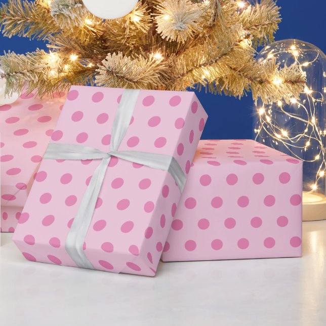 pink polka dots wrapping paper (Holidays)