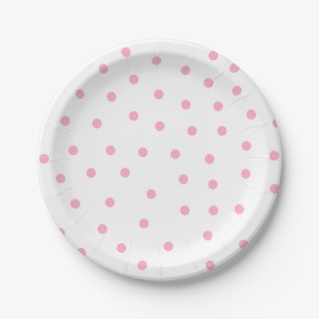 Pink Polka-dotted Paper Plates by iHave2Say at Zazzle