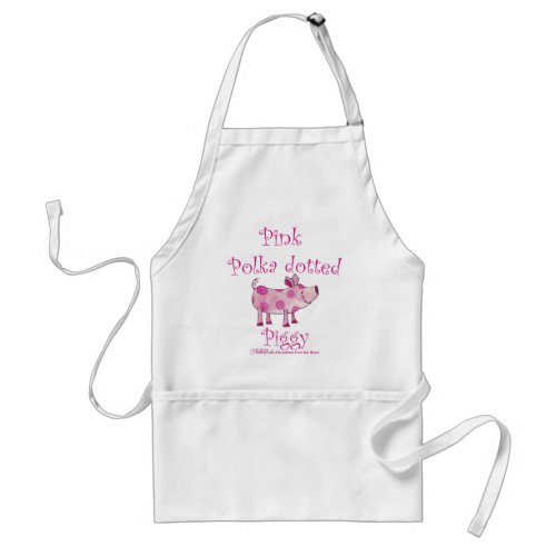 Pink Polka dotted Piggy Adult Apron