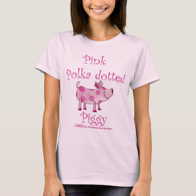 Pink Polka Dotted Piggy T-Shirt (Front)