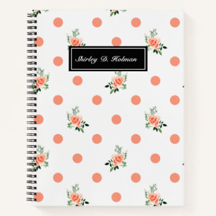 Pink Polka & Roses Print Notebook