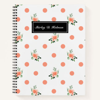 Pink Polka & Roses Print Notebook