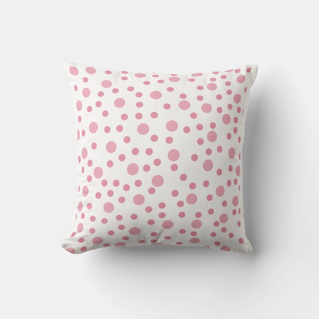 Pink Polka Socks Throw Pillow (Front)