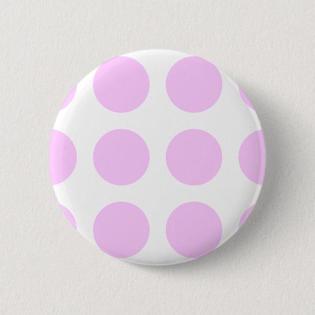 Pink Polka Spots Pinback Button (Front)