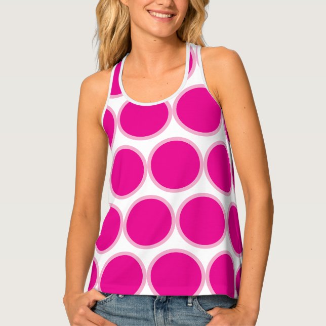 Pink Polka Women's Tank Top (Front)