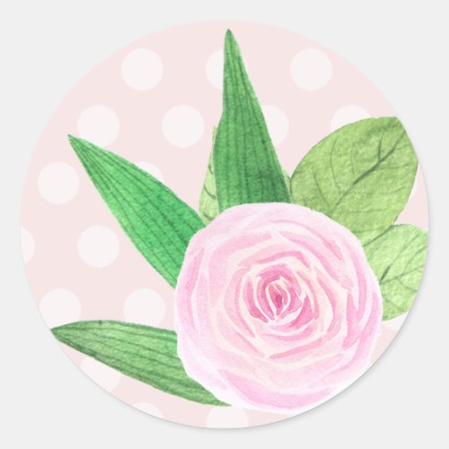 Pink Polkadot Floral Sticker Birthday Baby Shower 
