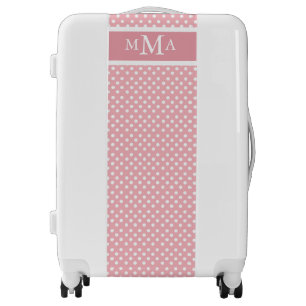 Pink Polkadot Monogram Luggage