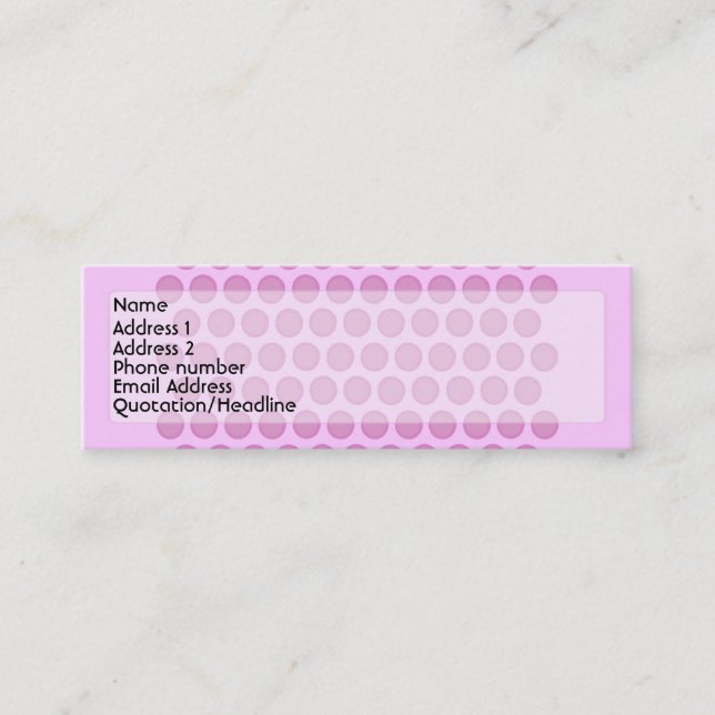 Pink Polkadot Profile Card (Front)