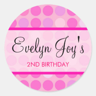 Pink Polkadot Stickers / Favor Tags