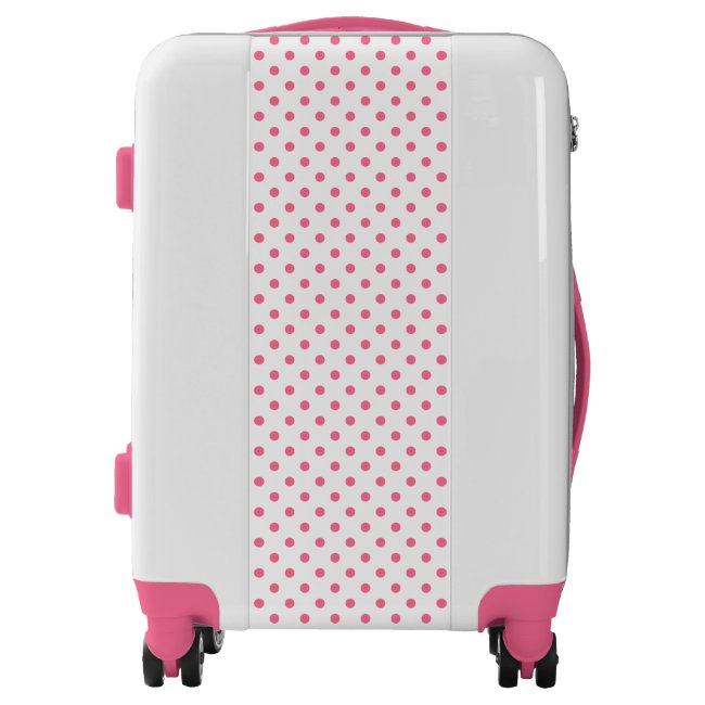 Pink Polkadots Pattern - Carry On Suitcase