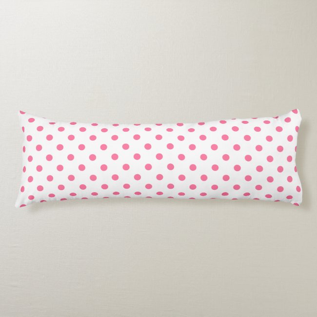 Pink Polkadots Pattern Cotton Body Pillow