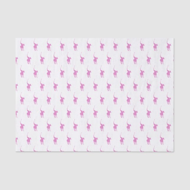 Pink Polo Player Tissue Paper (Front)