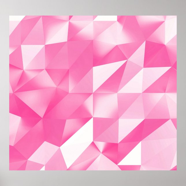 Pink polygon background: abstract 3D rendering Poster (Front)