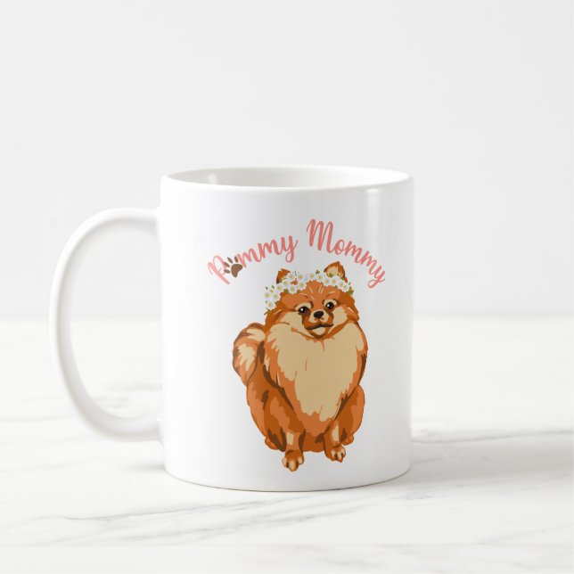 Pink Pommy Mommy Mug (Left)
