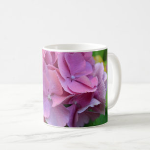 Pink Pompom Hydrangea Hortensia Flower Coffee Mug