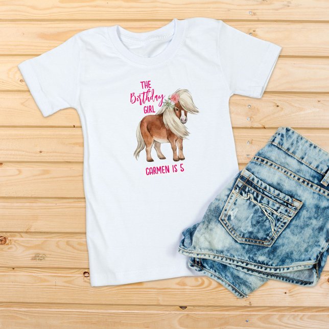Pink pony birthday giddy up cowgirl party T-Shirt (Creator Uploaded)