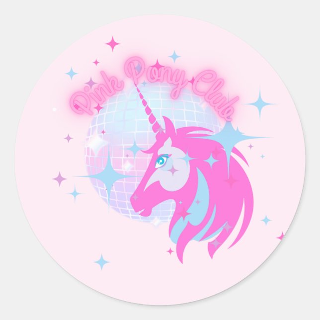 Pink Pony Club Classic Round Sticker (Front)
