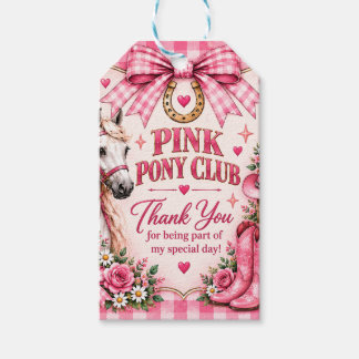 Pink Pony Club Cowgirl Birthday Gift Tags