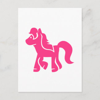 Pink pony horse postcard