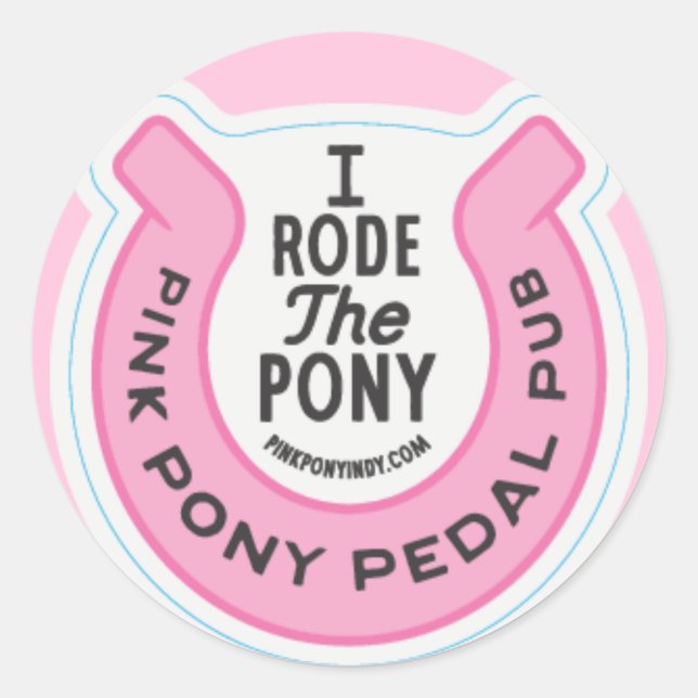 pink pony pedal pub classic round sticker (Front)
