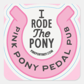 Pink Pony Pedal Pub Indy Square Sticker