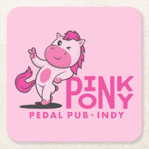 Pink Pony Pedal Pub - Pink Coaster