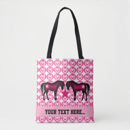Pink Pony Personalized Tote Bag