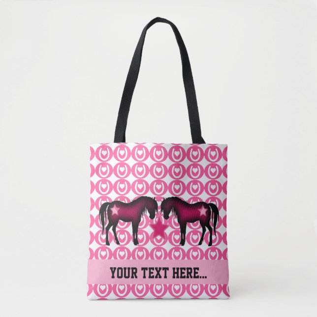 Pink Pony Personalized Tote Bag (Front)